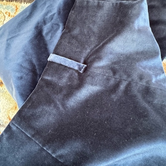 BerWich Italian Blue Velvet Higb Waist Cropped Ankle Pants Side Zip Size 48 L - Picture 6 of 8